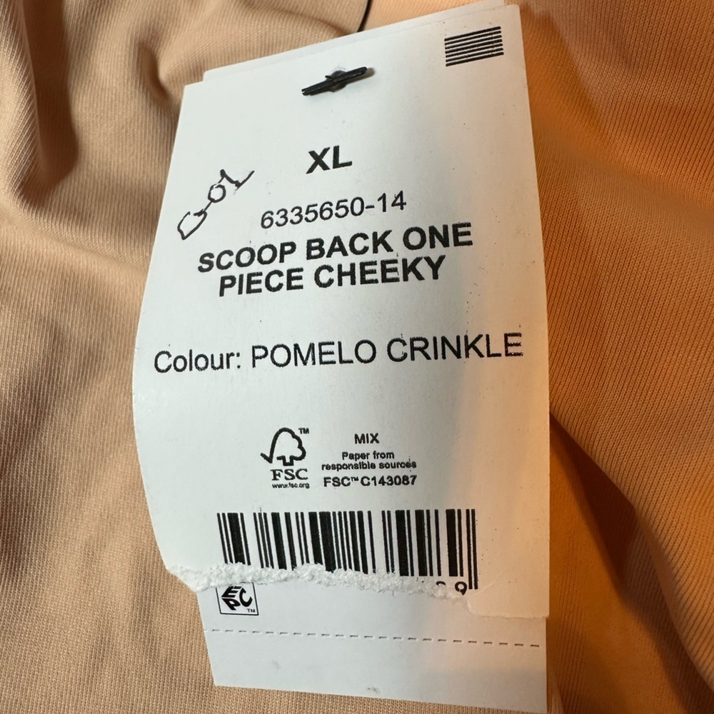Cotton On Body Orange Crinkle One-Piece Swimsuit XL NWT Scoop Back - Picture 5 of 8